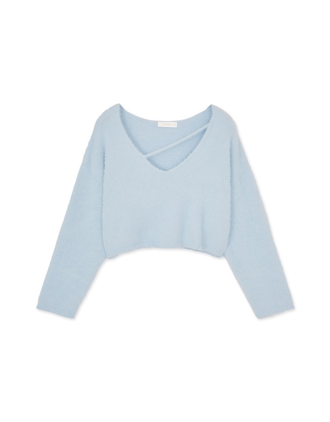 2WAY Hollow Fleece Knitted Top