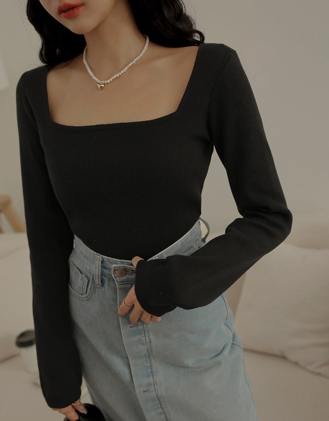 Square Neck Fitted Top