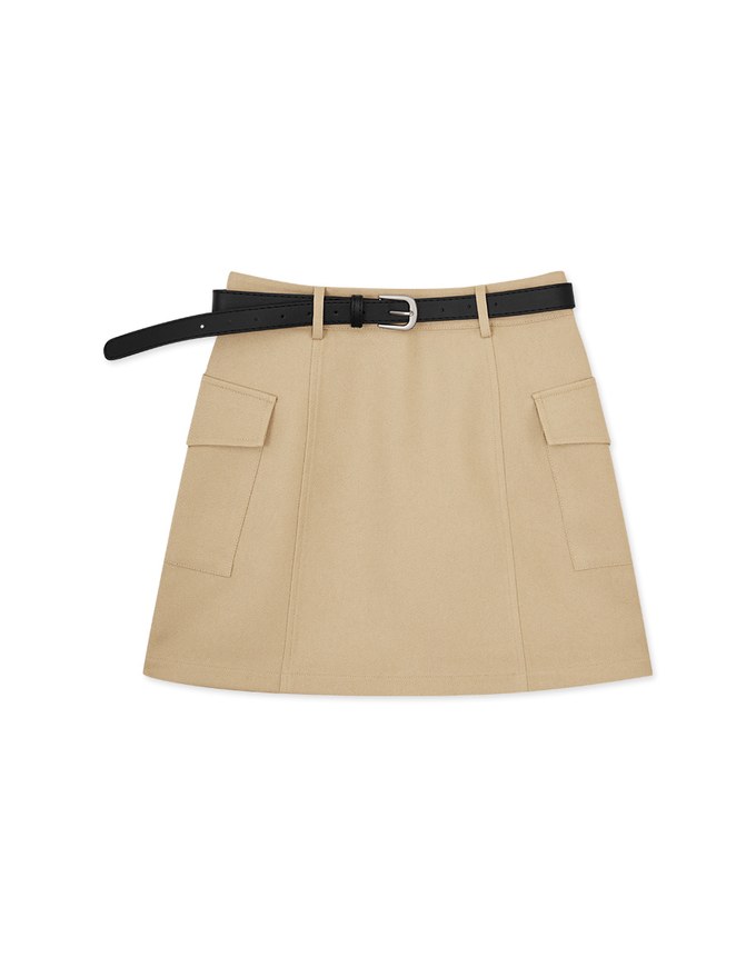 Double Pocket Workwear Short Skirt (with belt)
