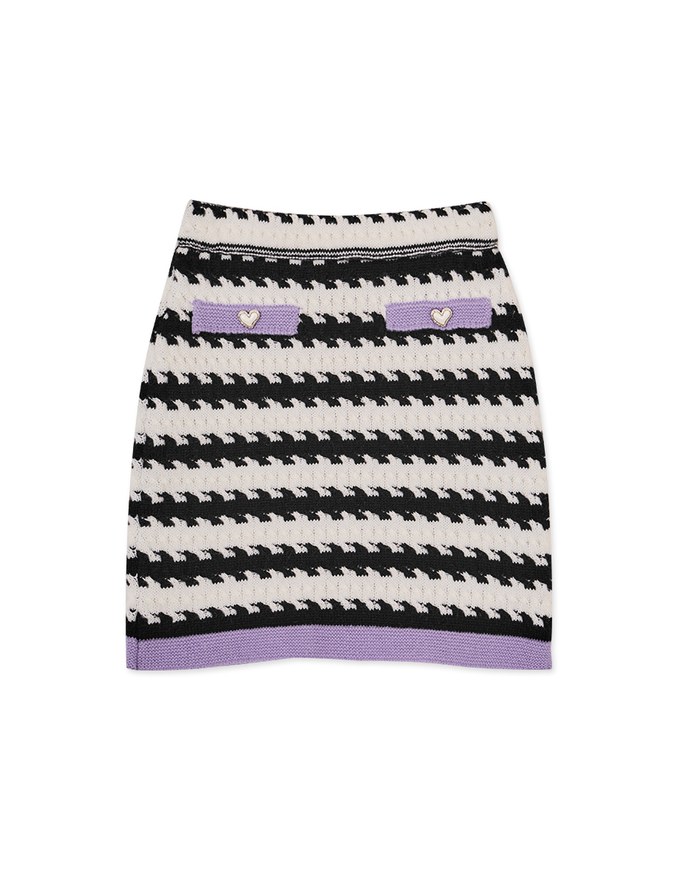 Striped Color Knitted Skirt