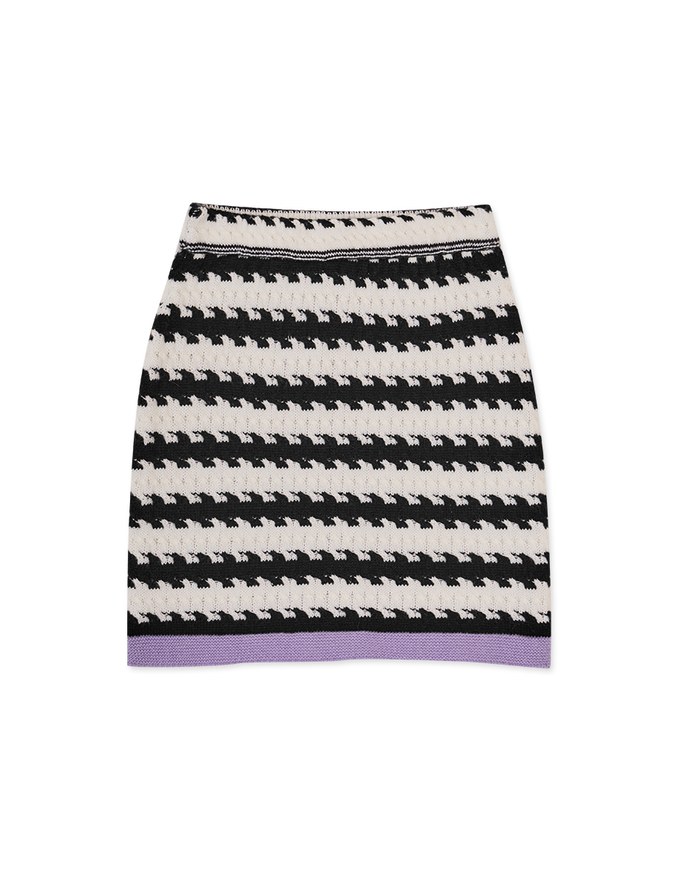 Striped Color Knitted Skirt