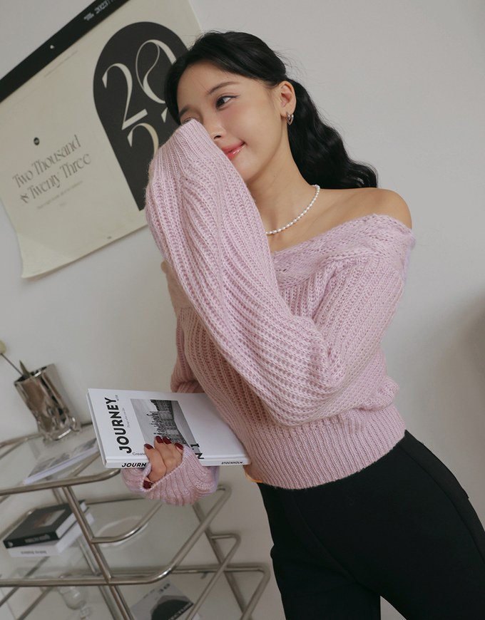 Off Shoulder Twisted Sweater