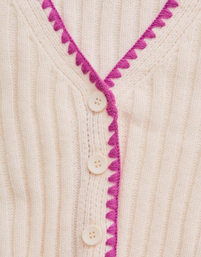 Base Knit Cardigan - Pink