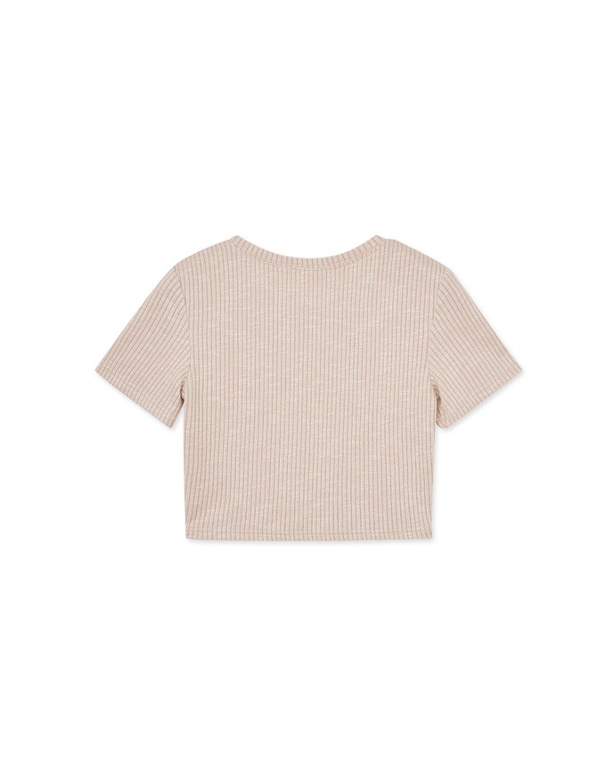 Round Neck Ribbed Crop Top