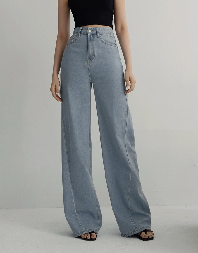 Vintage Jeans Denim High Waisted Wide Pants Culottes