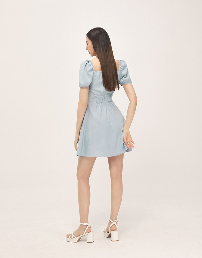 Sweet Scrunch Puff Short Dress