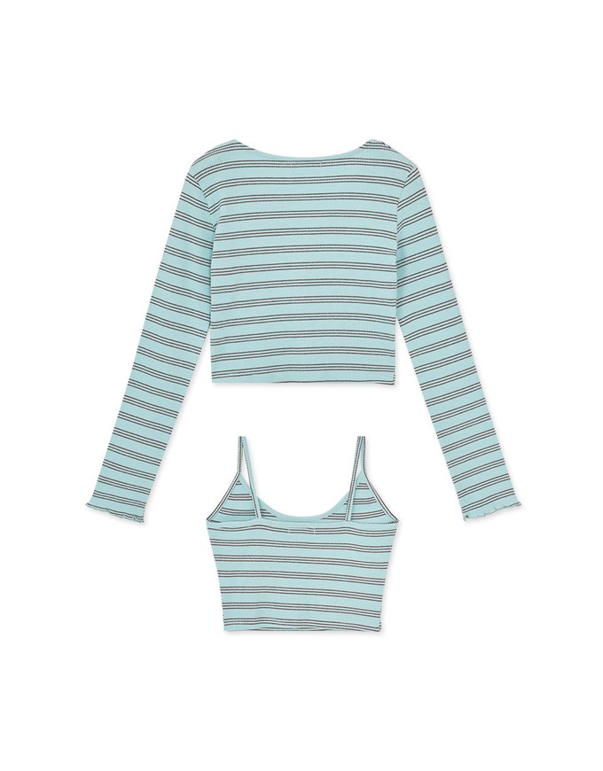 Two-Piece Striped Knitted Top