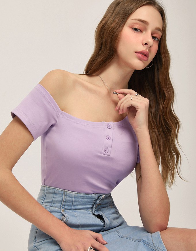 Plain One Shoulder Padded Top