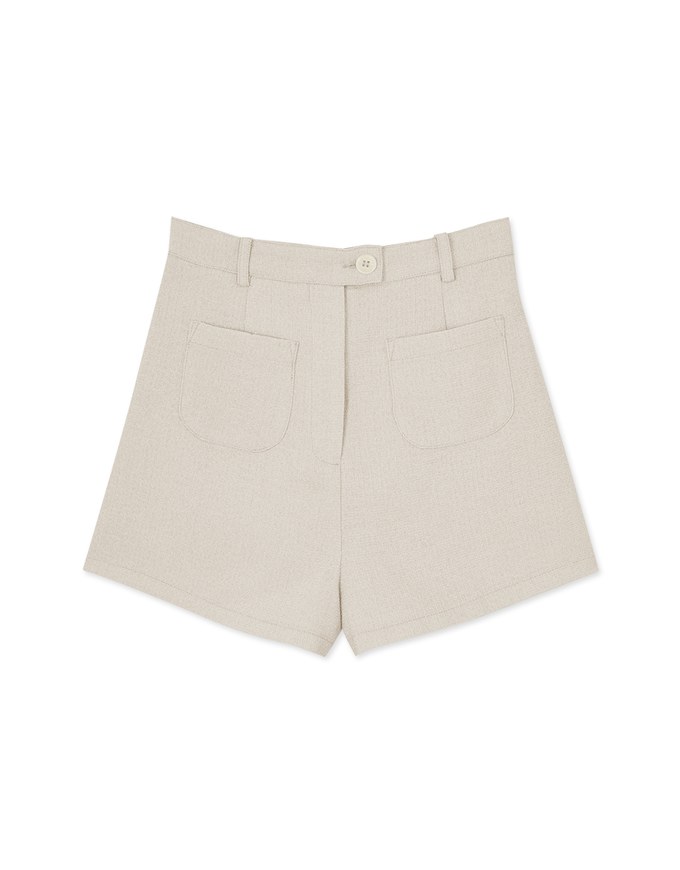 Textured Double-Pocket Woven Shorts