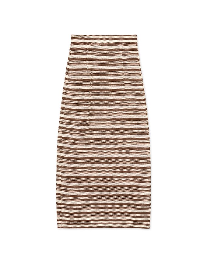 Vintage Knitted Striped Long Skirts
