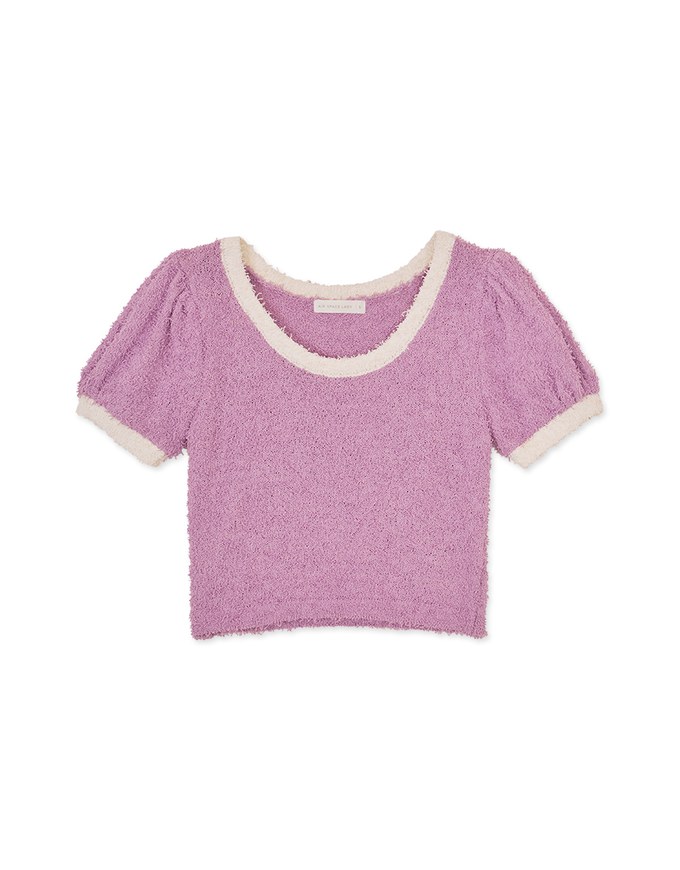 Teaxtured Knit Puff Short Sleeve Top