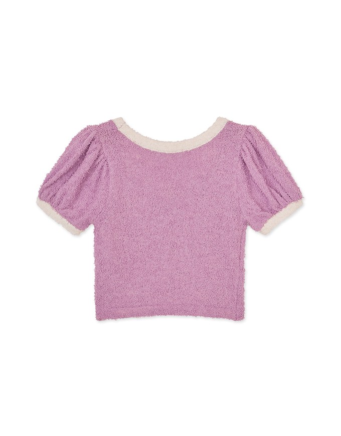 Teaxtured Knit Puff Short Sleeve Top