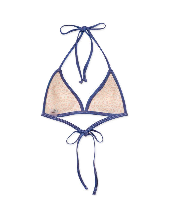 【TIFFANY】American Denim Jeans Single Tie Strap Bikini Top ( Push Up )