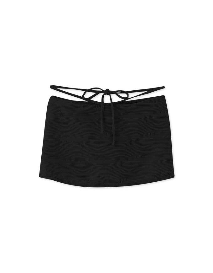 Multiway Fine Pleated Drawstring Bikini Bottom Skirt