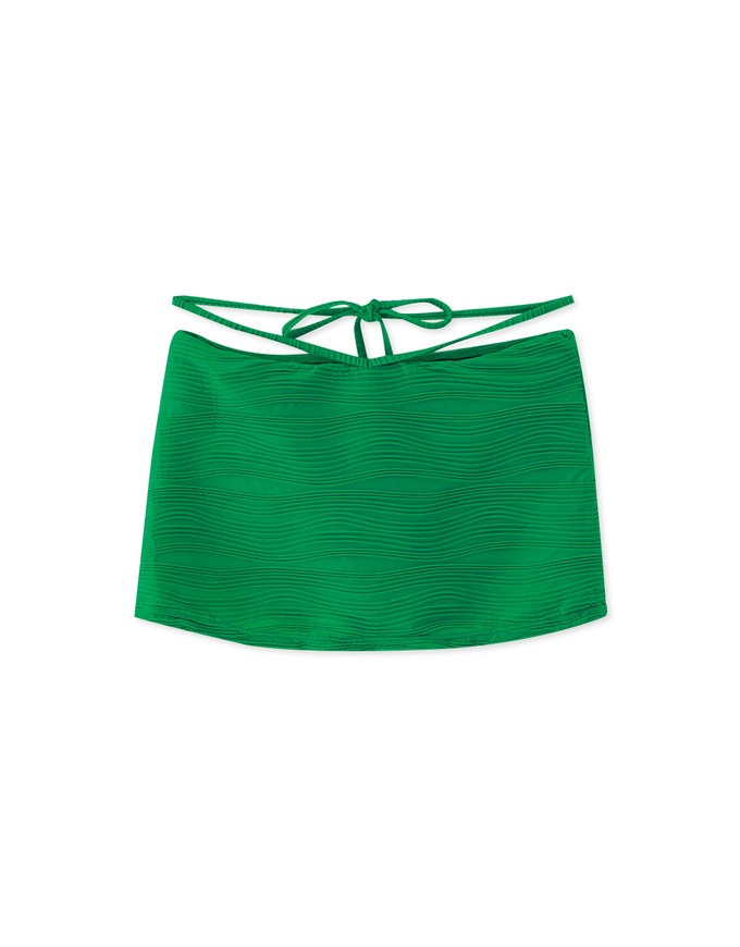 Multiway Fine Pleated Drawstring Bikini Bottom Skirt