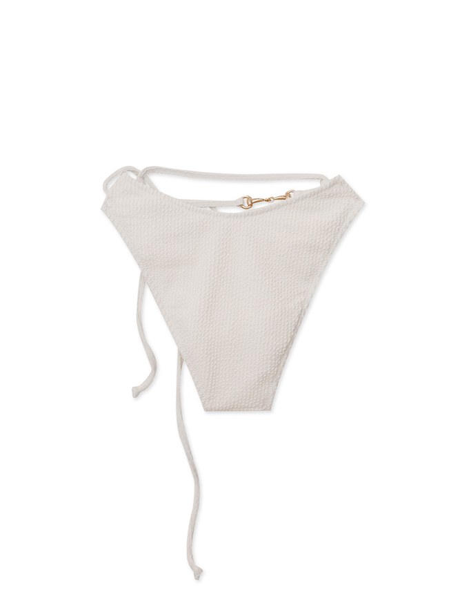 [ KAREN ] Luxury Gold Chain Wrinkle Hollow Knit Bikini Bottom 【PUSH UP】