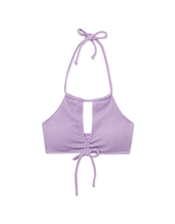 Multi Way Stylish Wrinkle Knit Strap Bikini Top 【PUSH UP】