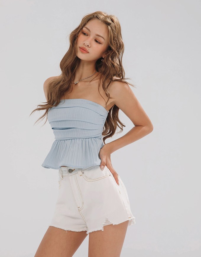 Ruffle Knit Tube Top