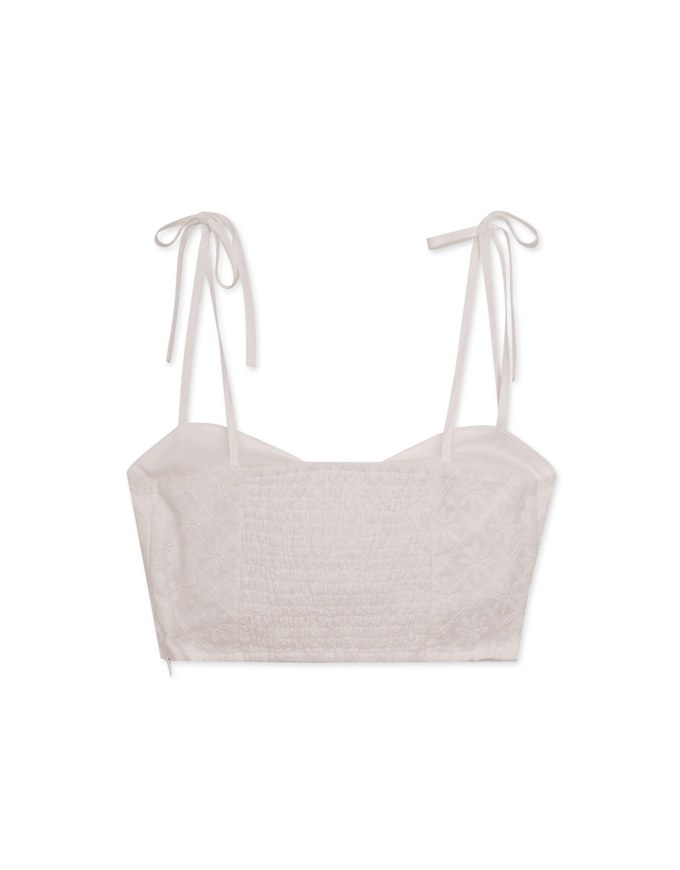 Petal Textured Spaghetti Strap Cami Padded Top