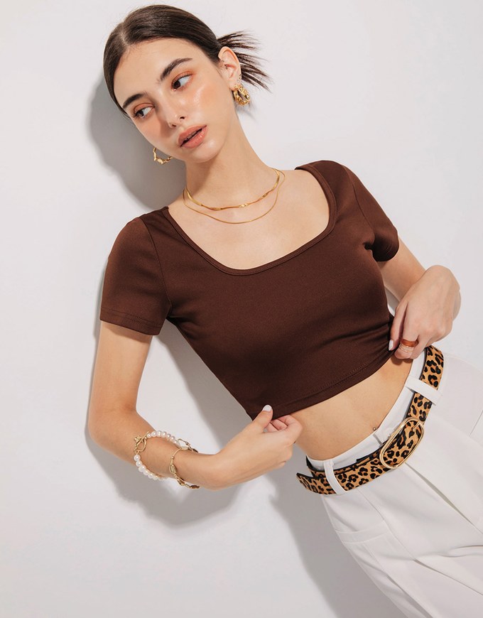 Cross Back Hollow Out Cropped Top