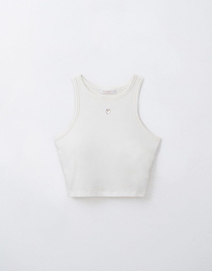 Brand Logo Embellished Padded Tank Top