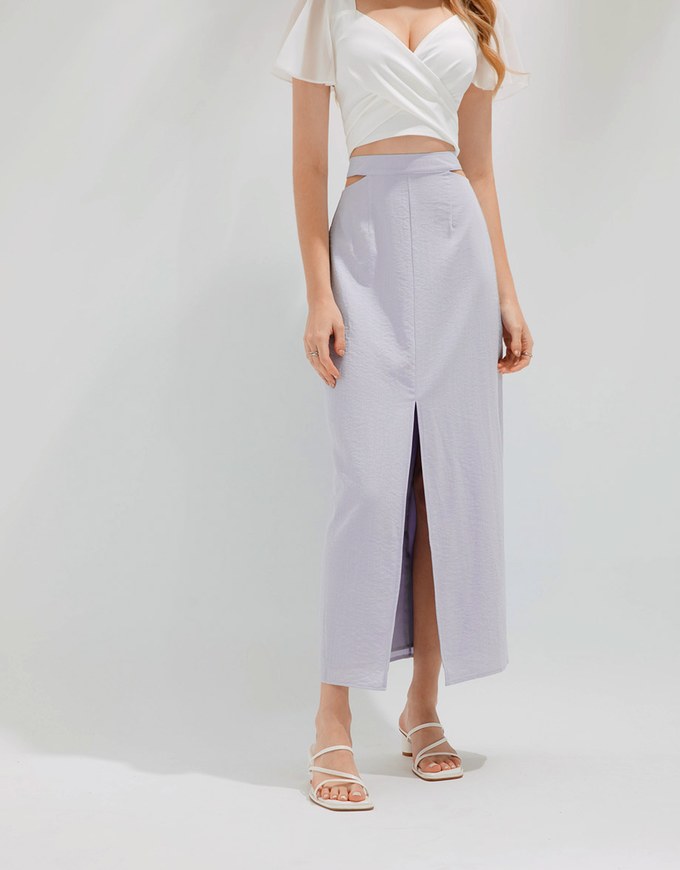 Sexy Side Hollow Slit Long Skirt