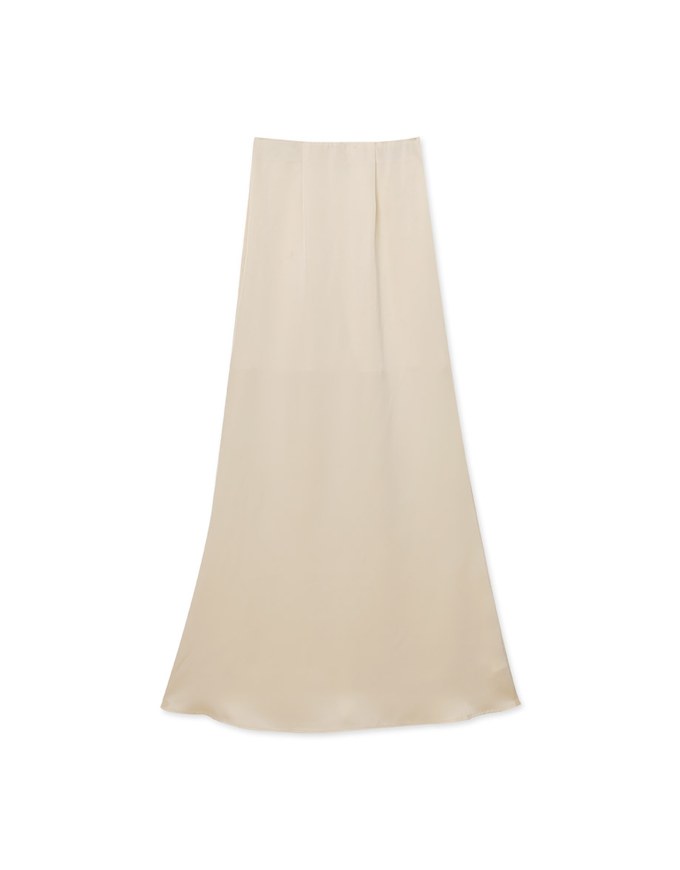 Soft Matte Satin Flare Long Skirt