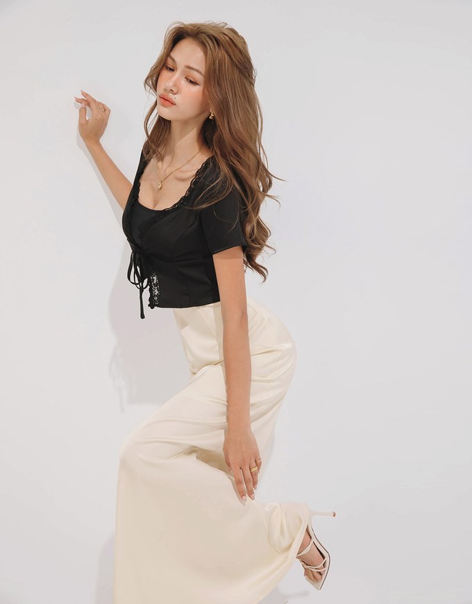 Soft Matte Satin Flare Long Skirt