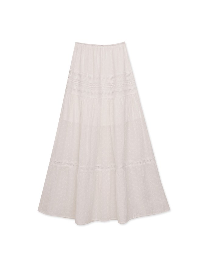 Romantic Lace Drawstring Long Skirt