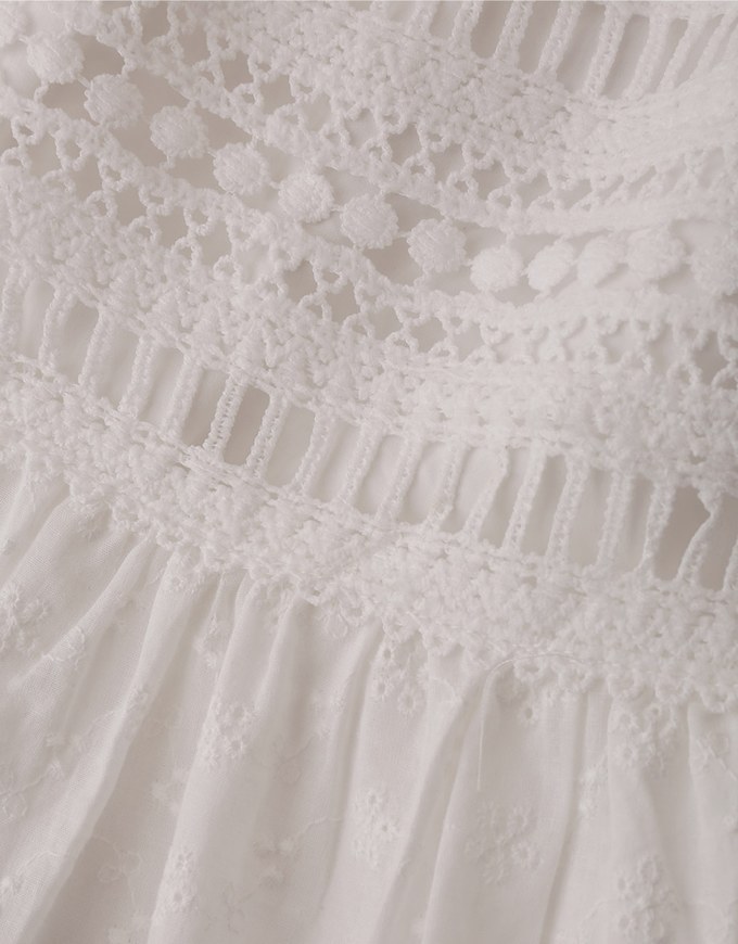 Romantic Lace Drawstring Long Skirt