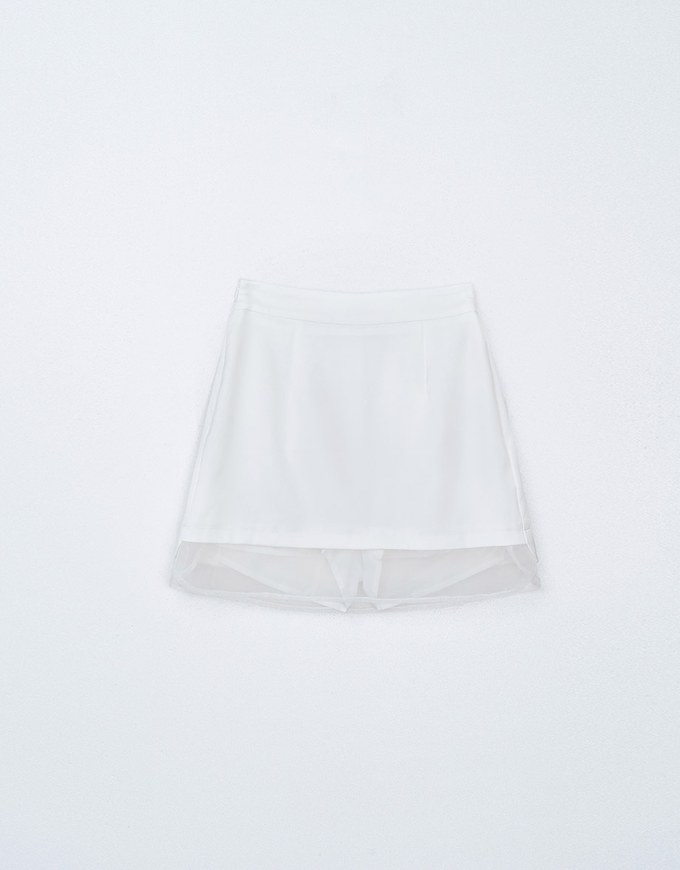 French Sheer Layered Mini Skirt