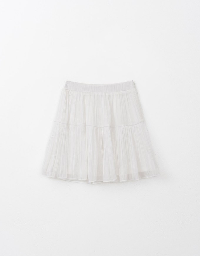 Silky Glow Satin Pleated Skirt