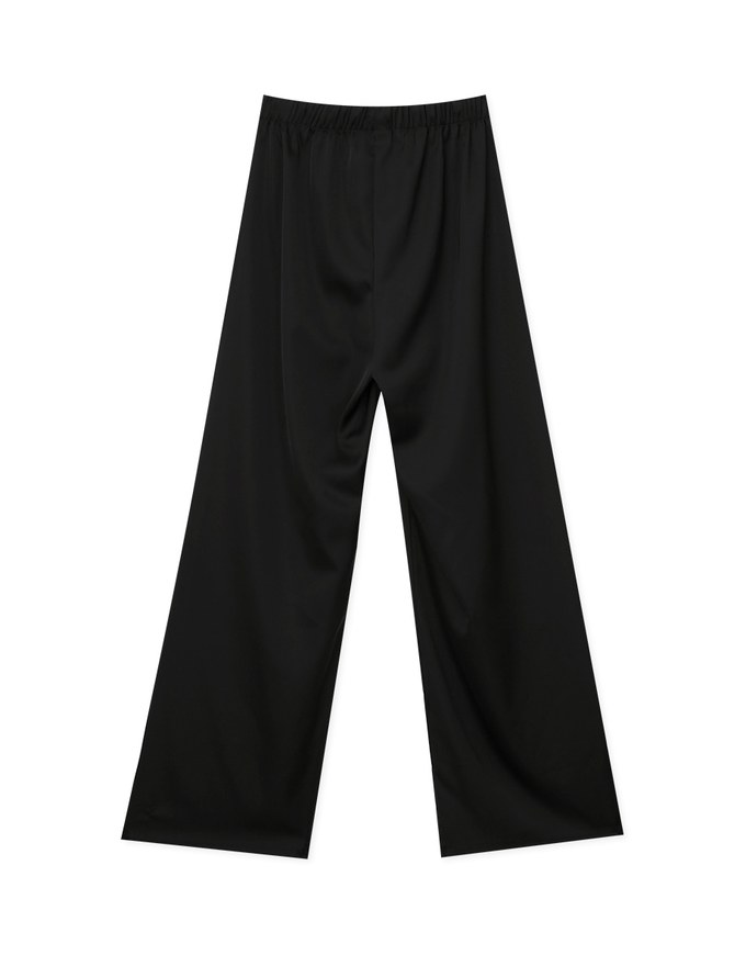 Simple Plain Drawstring High Waisted Pants Culottes