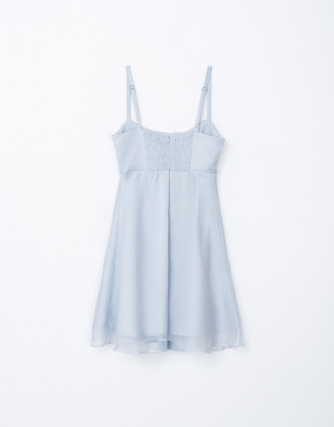 Layered Chiffon French Mini Dress ( Adjustable Thin Straps )