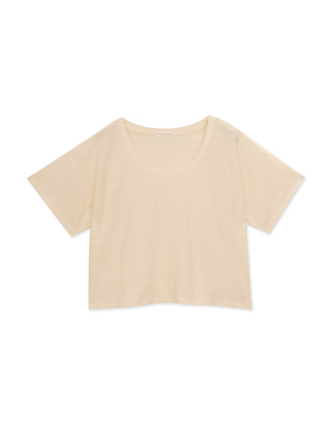 Simple Round Neck Woven Top