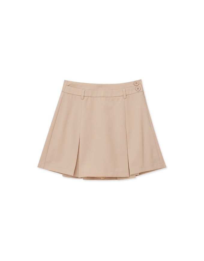 Solid Color Pleated Skirt