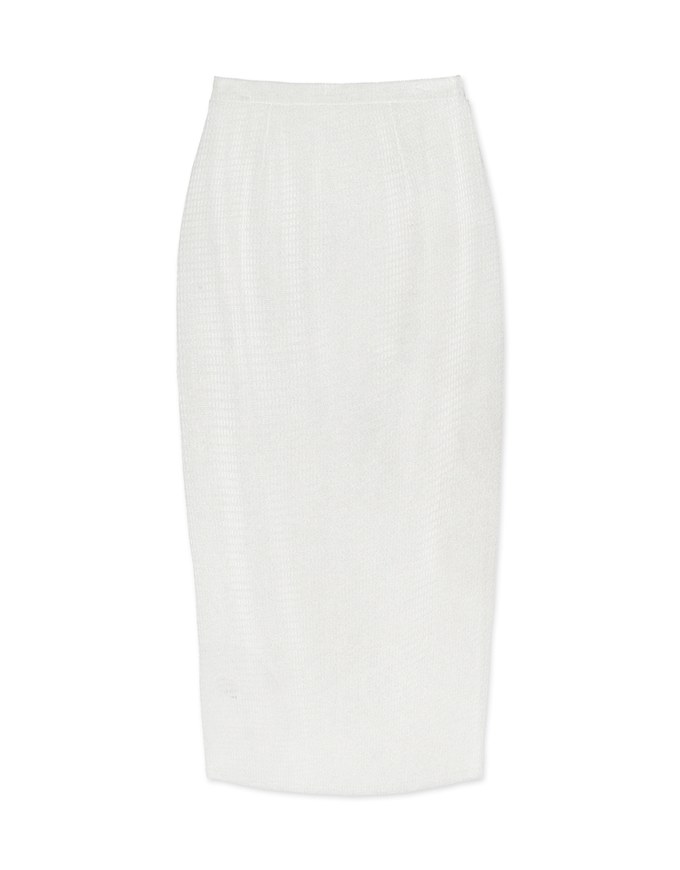 Sheer Bubble Gauze Split Maxi Skirt