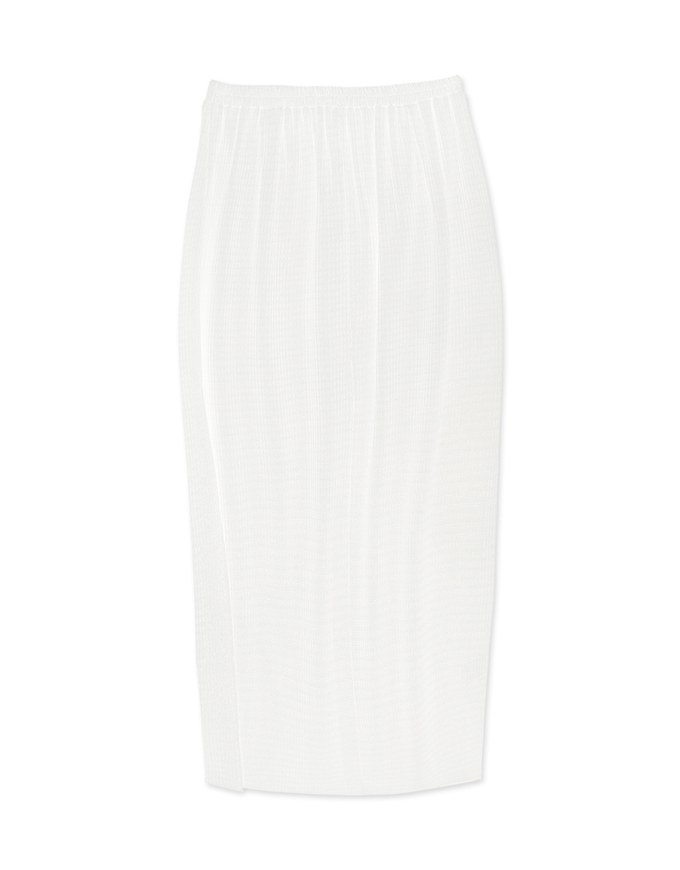 Sheer Bubble Gauze Split Maxi Skirt