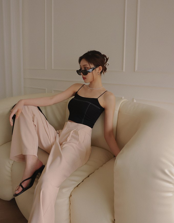 Sleek Hidden Placket Pleated High Waisted Wide Pants Culottes