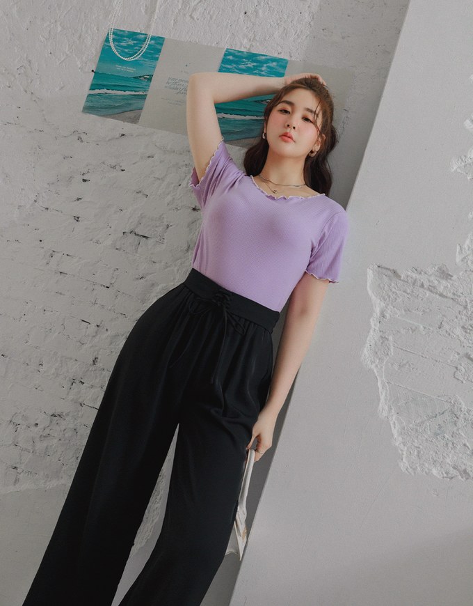 Cooling Skinny Suit High Waisted Wide Pants Culottes