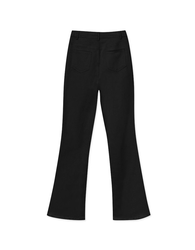 Slim Front Slit Flare Pants