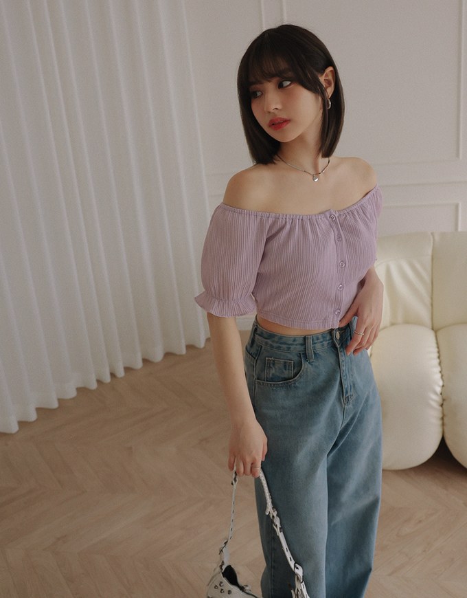 2 Way Square Neck Puff Sleeve Top