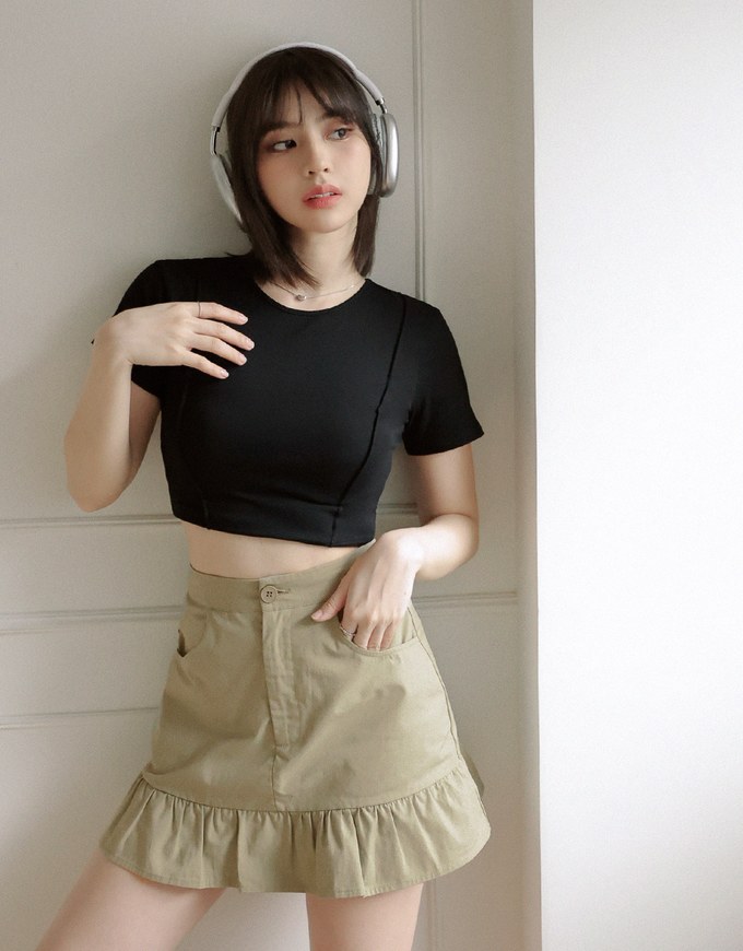 Structured Stitch Crop Top