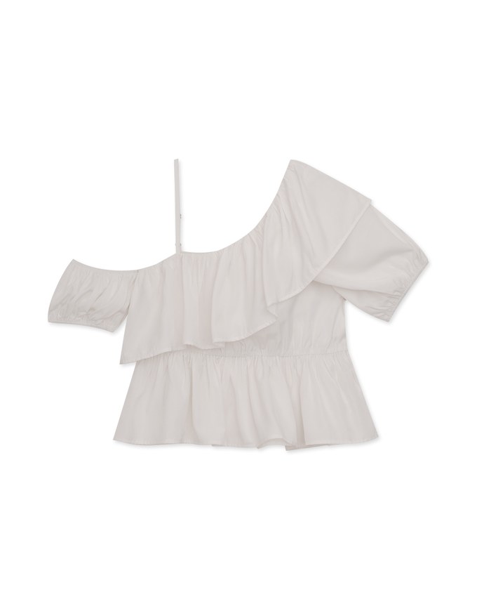 French One Shoulder Ruffle Top