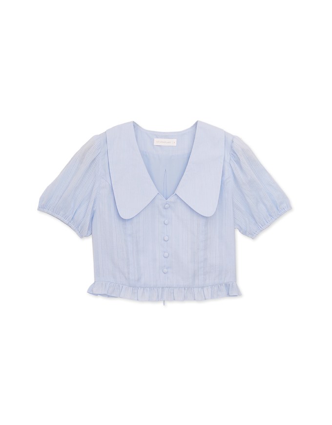 Wide Collar Sweet Puff Sleeve Top