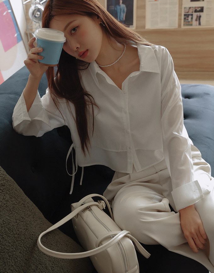 Layered Side Tie Blouse