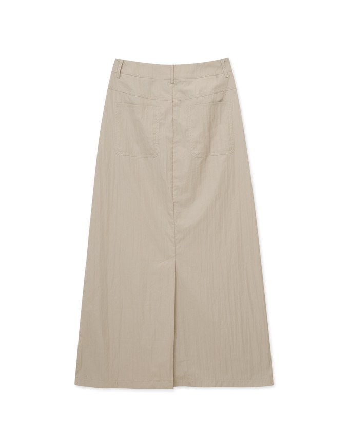 Casual Nylon Slit Long Skirt