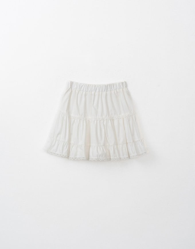 A-Line Ruffled Lace Mini Skirt ( Skorts with Under Shorts)