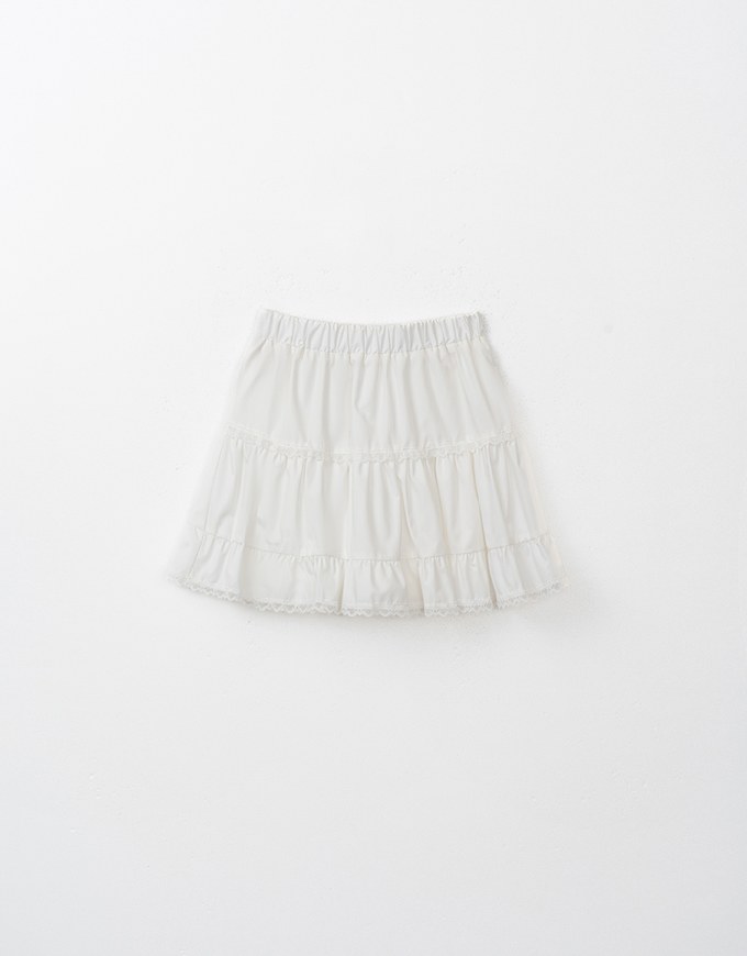 A-Line Ruffled Lace Mini Skirt ( Skorts with Under Shorts)