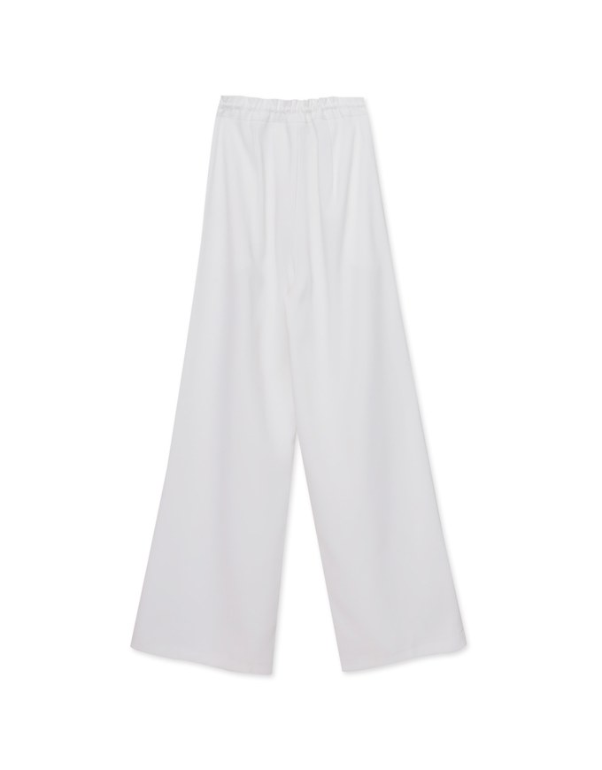 Draped Drawstring Pleated High Waisted Wide Pants Culottes